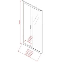 Душевая дверь Aquanet Alfa NAA6121, 130 x 200 см, стекло прозрачное, профиль хром, 273610