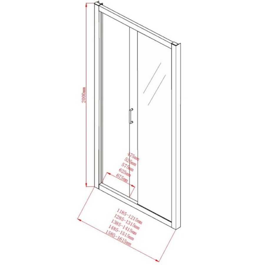 Душевая дверь Aquanet Alfa NAA6121, 130 x 200 см, стекло прозрачное, профиль хром, 273610