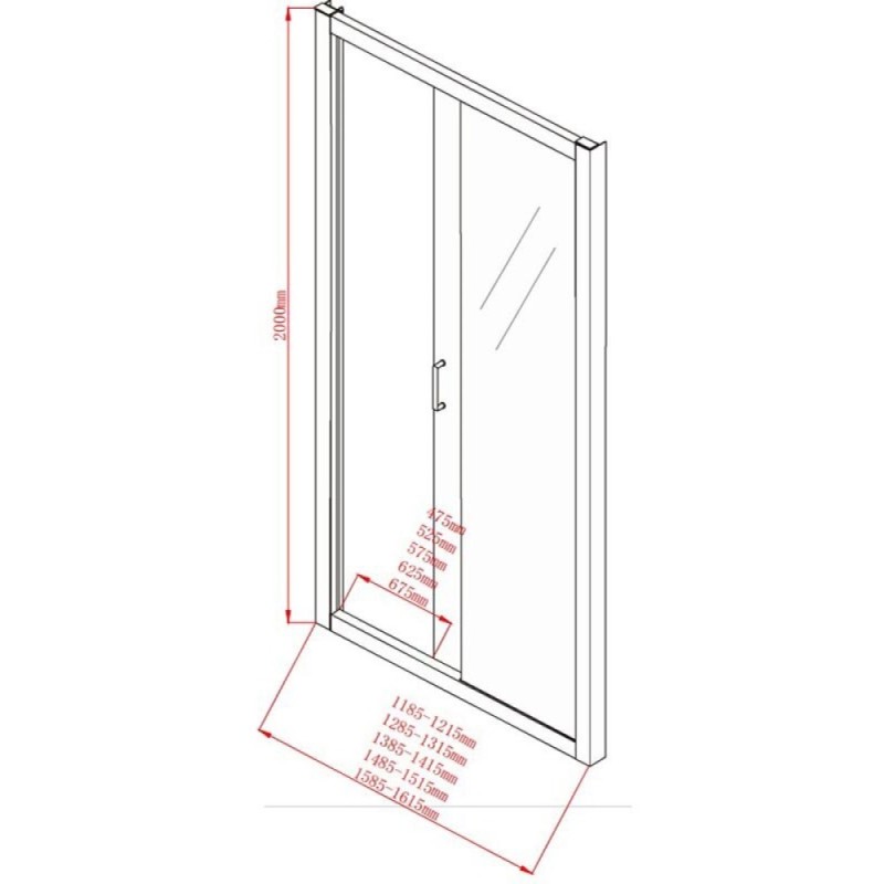 Душевая дверь Aquanet Alfa NAA6121, 160 x 200 см, стекло прозрачное, профиль хром, 273611