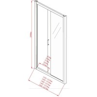 Душевая дверь Aquanet Alfa NAA6121, 160 x 200 см, стекло прозрачное, профиль хром, 273611