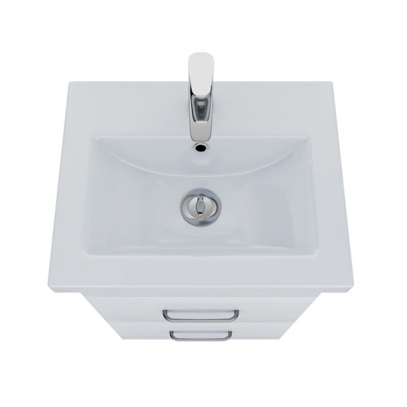 Тумба с раковиной Iddis New Custo 50 см напольная, белая, NCU50W0i95