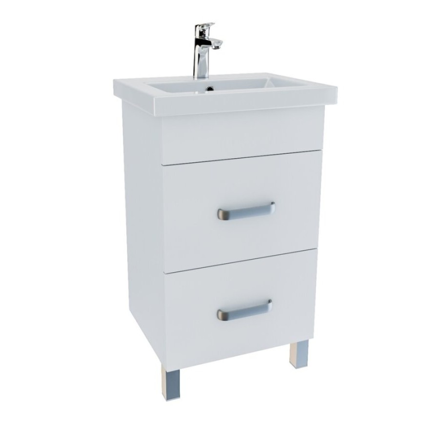 Тумба с раковиной Iddis New Custo 50 см напольная, белая, NCU50W0i95