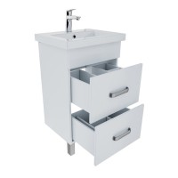 Тумба с раковиной Iddis New Custo 50 см напольная, белая, NCU50W0i95