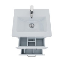 Тумба с раковиной Iddis New Custo 50 см напольная, белая, NCU50W0i95