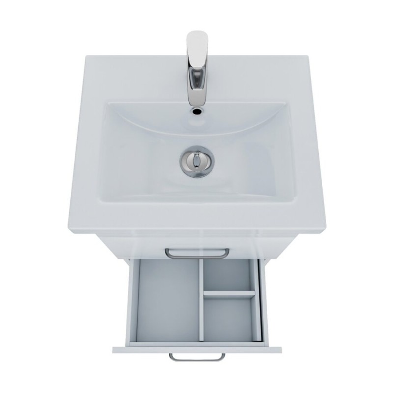 Тумба с раковиной Iddis New Custo 50 см напольная, белая, NCU50W0i95