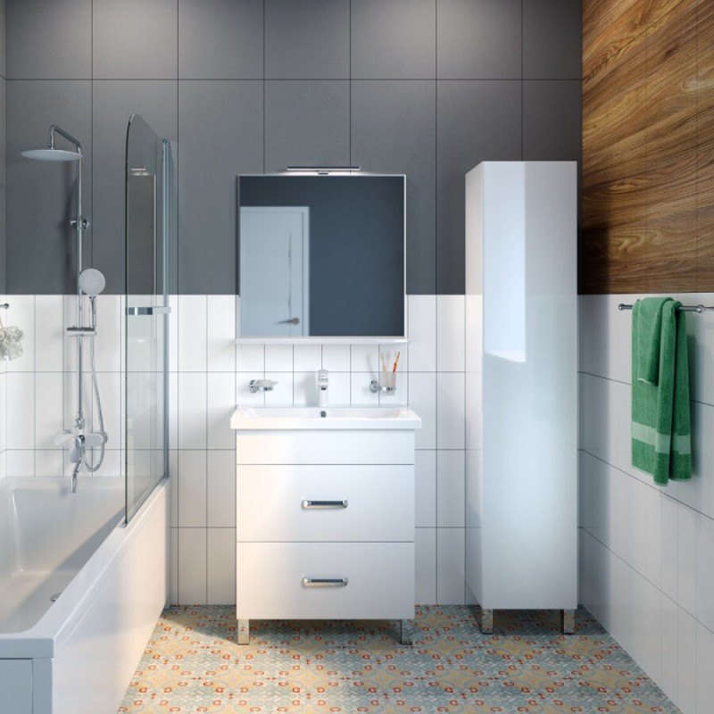 Тумба с раковиной Iddis New Custo 70 см подвесная, белая, NCU70W0i95