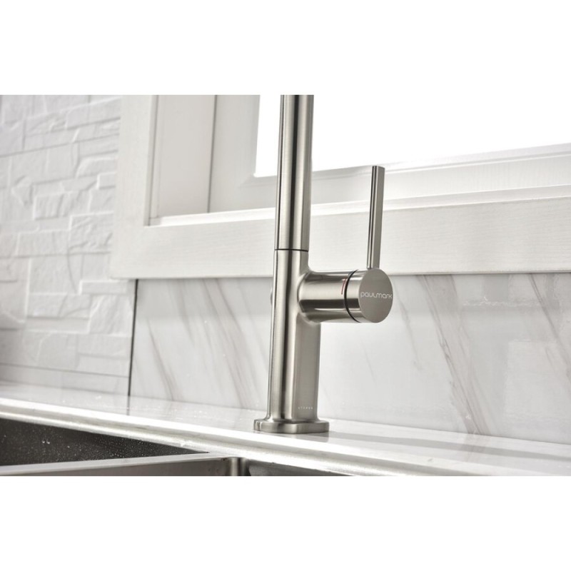 Смеситель Paulmark Neo Ne214419-BS, для кухонной мойки, брашированная сталь