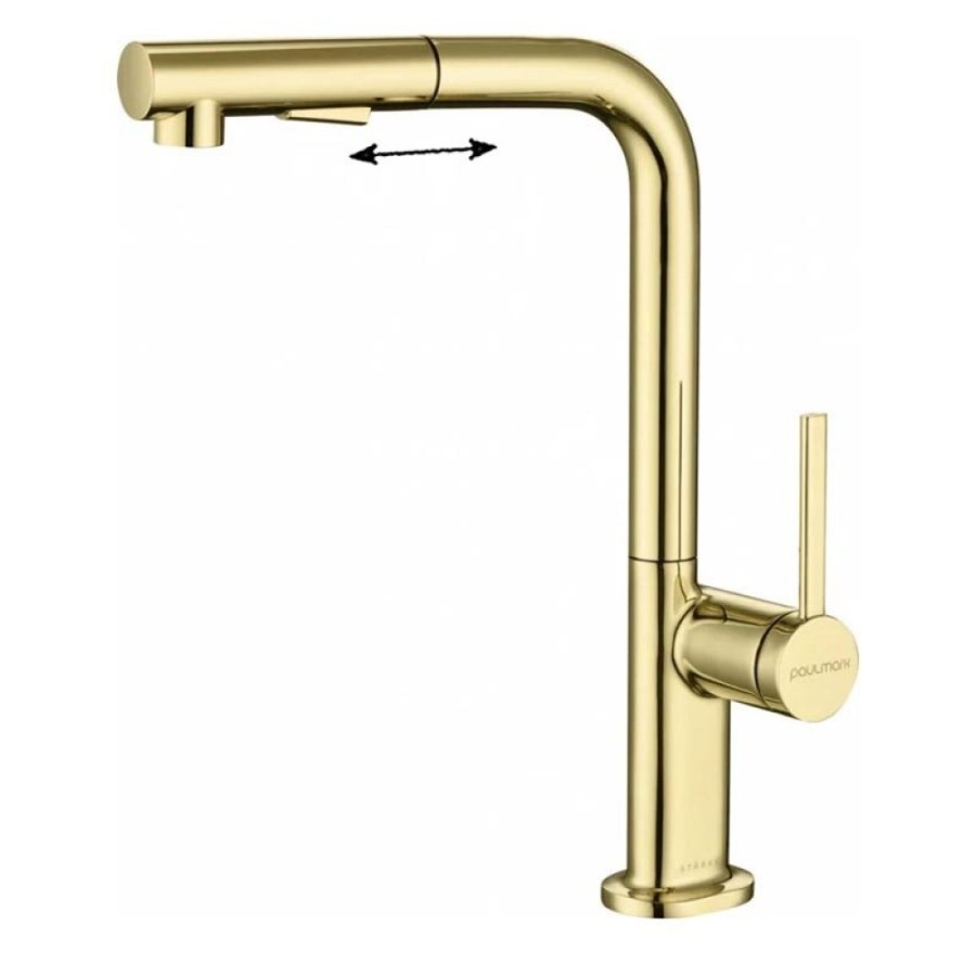 Смеситель Paulmark Neo Ne214419-G, для кухонной мойки, цвет золото