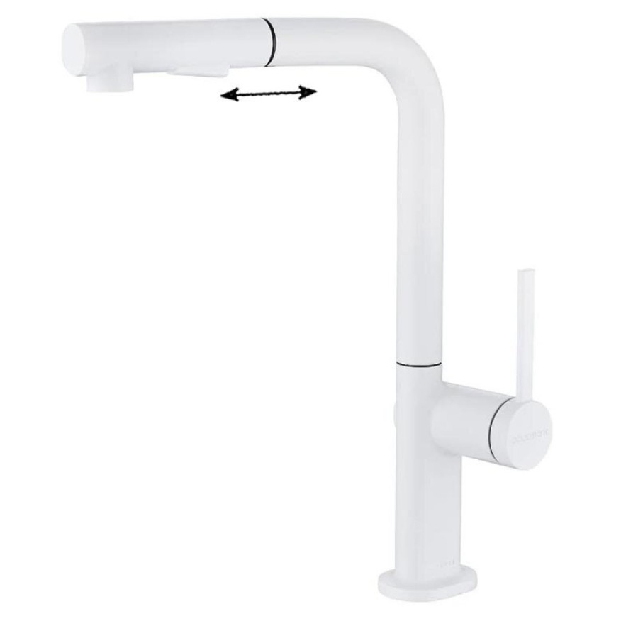 Смеситель Paulmark Neo Ne214419-WH, для кухонной мойки, белый матовый