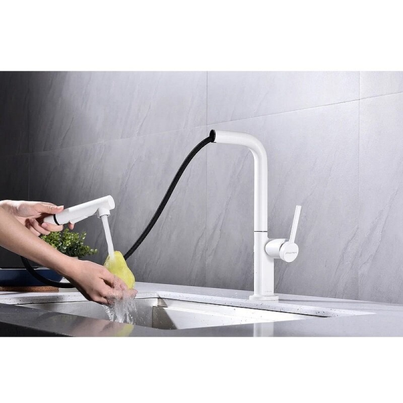 Смеситель Paulmark Neo Ne214419-WH, для кухонной мойки, белый матовый