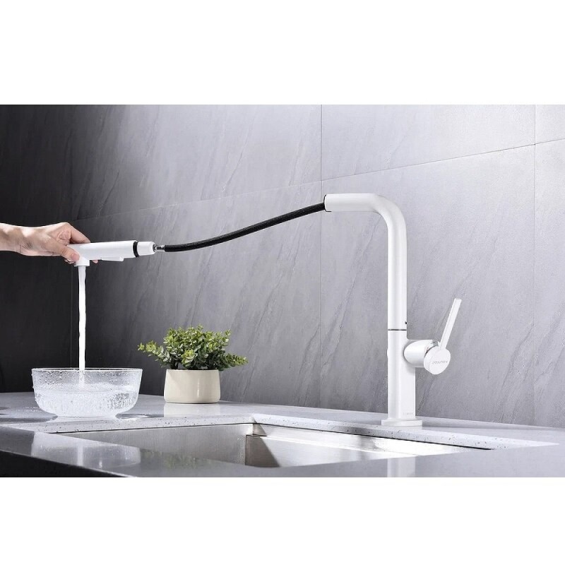 Смеситель Paulmark Neo Ne214419-WH, для кухонной мойки, белый матовый