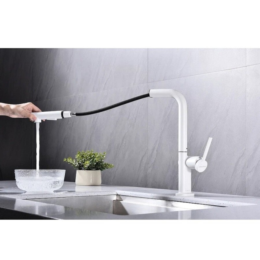Смеситель Paulmark Neo Ne214419-WH, для кухонной мойки, белый матовый