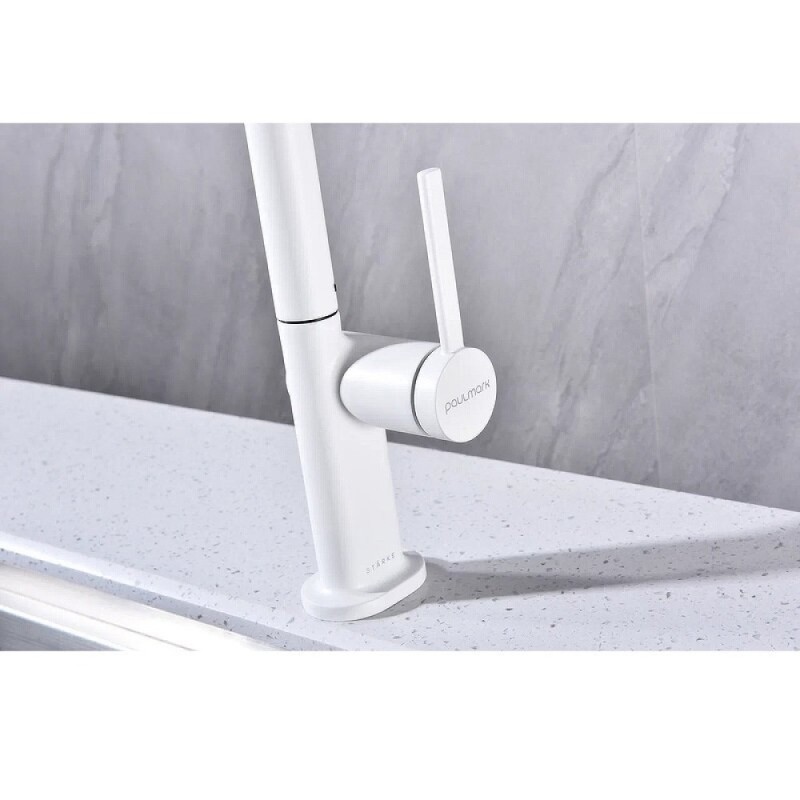 Смеситель Paulmark Neo Ne214419-WH, для кухонной мойки, белый матовый