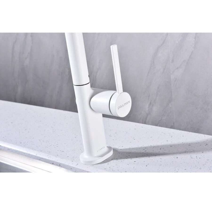 Смеситель Paulmark Neo Ne214419-WH, для кухонной мойки, белый матовый