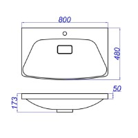 Раковина Aqwella Neringa Ner.08.04.D 80 x 48 см, цвет белый