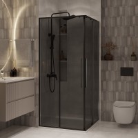 Душевой уголок Niagara Nova NG-2824-34BLACK, 100 х 100 см, стекло тонированное, профиль черный матовый