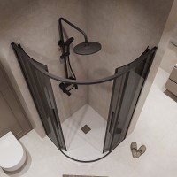 Душевой уголок Niagara Nova NG-2827-34BLACK, 100 х 100 см, стекло тонированное, профиль черный матовый