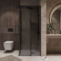 Душевой уголок Niagara Nova NG-2829-34BLACK, 90 х 90 см, стекло тонированное, профиль черный матовый