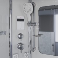 Душевая кабина Niagara Ultra 90 x 90 см, высокий поддон, профиль хром, стекло прозрачное с матовой полосой, NG-308-01