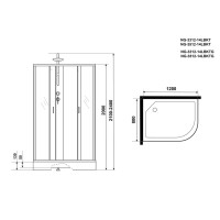 Душевая кабина Niagara Classic 120 x 80 см, низкий поддон, профиль серебро, стекло матовое, левая, NG-3312-14LBKTG