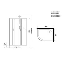 Душевая кабина Niagara Classic 120 x 80 см, низкий поддон, профиль серебро, стекло матовое, левая, NG-3312-14LBKTG