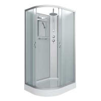 Душевая кабина Niagara Classic 120 x 80 см, низкий поддон, профиль серебро, стекло матовое, левая, NG-3312-14LBKTG