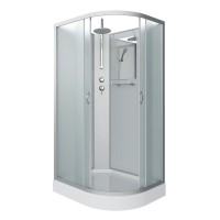 Душевая кабина Niagara Classic 120 x 80 см, низкий поддон, профиль серебро, стекло матовое, левая, NG-3312-14LBKTG