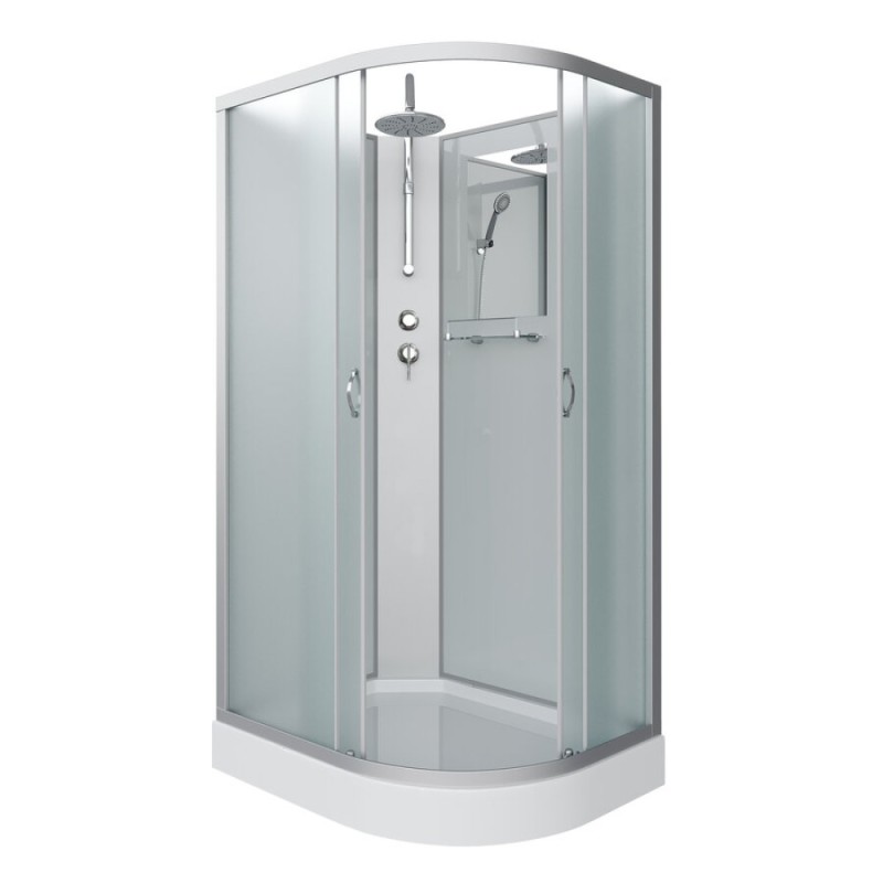Душевая кабина Niagara Classic 120 x 80 см, низкий поддон, профиль серебро, стекло матовое, левая, NG-3312-14LBKTG