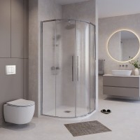 Душевой уголок Niagara Nova NG-3626-34, 90 х 90 см, стекло шиншилла, профиль хром