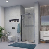 Душевая дверь в нишу Niagara Nova, 80 см, профиль хром, стекло прозрачное, NG-62-8A