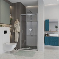 Душевая дверь в нишу Niagara Nova, 100 х 195 см, профиль хром, стекло прозрачное, NG-63-10A