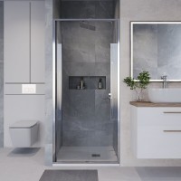 Душевая дверь в нишу Niagara Nova NG-64-10A, 100 см, стекло прозрачное, профиль хром