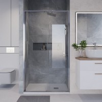 Душевая дверь в нишу Niagara Nova NG-64-11A, 110 см, стекло прозрачное, профиль хром