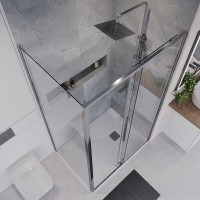 Душевой уголок Niagara Nova NG-64-11A-A90-34, 110 х 90 см, стекло прозрачное, профиль хром