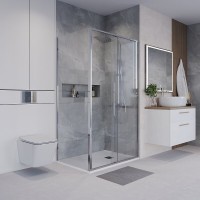 Душевой уголок Niagara Nova NG-64-11A-A90-34, 110 х 90 см, стекло прозрачное, профиль хром