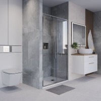 Душевая дверь в нишу Niagara Nova NG-64-13A, 130 см, стекло прозрачное, профиль хром