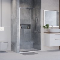 Душевая дверь в нишу Niagara Nova NG-64-13A, 130 см, стекло прозрачное, профиль хром