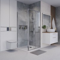 Душевой уголок Niagara Nova NG-64-9A-A100-34, 90 х 100 см, стекло прозрачное, профиль хром