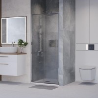 Душевая дверь в нишу Niagara Nova NG-65-10CH, 100 см, стекло шиншилла, профиль хром