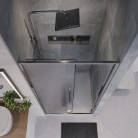 Душевая дверь в нишу Niagara Nova NG-65-12CH, 120 см, стекло шиншилла, профиль хром