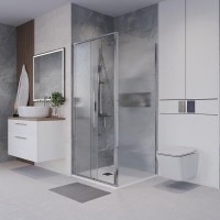 Душевой уголок Niagara Nova NG-65-12CH-CH80-34, 120 х 80 см, стекло шиншилла, профиль хром