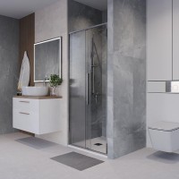 Душевая дверь в нишу Niagara Nova NG-65-13CH, 130 см, стекло шиншилла, профиль хром