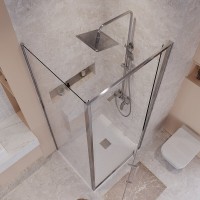 Душевой уголок Niagara Nova NG-66-10A-A90-34, 100 х 90 см, стекло прозрачное, профиль хром