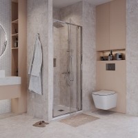 Душевая дверь в нишу Niagara Nova NG-66-8A, 80 см, стекло прозрачное, профиль хром