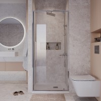 Душевая дверь в нишу Niagara Nova NG-66-8A, 80 см, стекло прозрачное, профиль хром