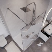 Душевая стенка Niagara Nova NG-660-12, 120 х 195 см, со свободным входом, стекло прозрачное с рисунком, профиль хром