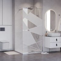 Душевая стенка Niagara Nova NG-660-12, 120 х 195 см, со свободным входом, стекло прозрачное с рисунком, профиль хром