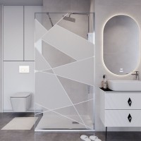 Душевая стенка Niagara Nova NG-660-12, 120 х 195 см, со свободным входом, стекло прозрачное с рисунком, профиль хром