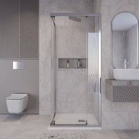 Душевой уголок Niagara Nova NG-6633-34, 90 х 90 см, стекло прозрачное, профиль хром