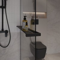 Душевая стенка Niagara Nova NG-670-10ВLACK, 100 х 195 см, со свободным входом, стекло прозрачное, профиль черный матовый